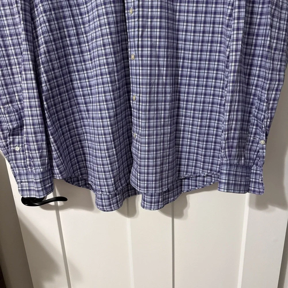 Polo Ralph Lauren Men's 2XB Purple Plaid Classic Fit Perf Button Down Shirt